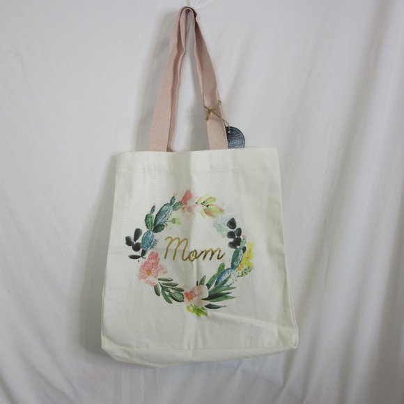 Cynthia Rowley Mom Canvas Large Tote Bag Floral Pink Purse Bag NWT - Picture 2 of 9